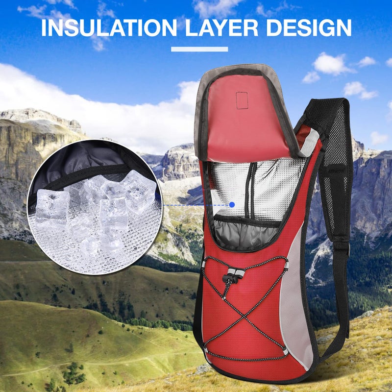 KUYOU Hydration Pack,Water Backpack with 2L Water Bladder Perfect for Running Cycling Hiking Climbing Pouch - Image 4